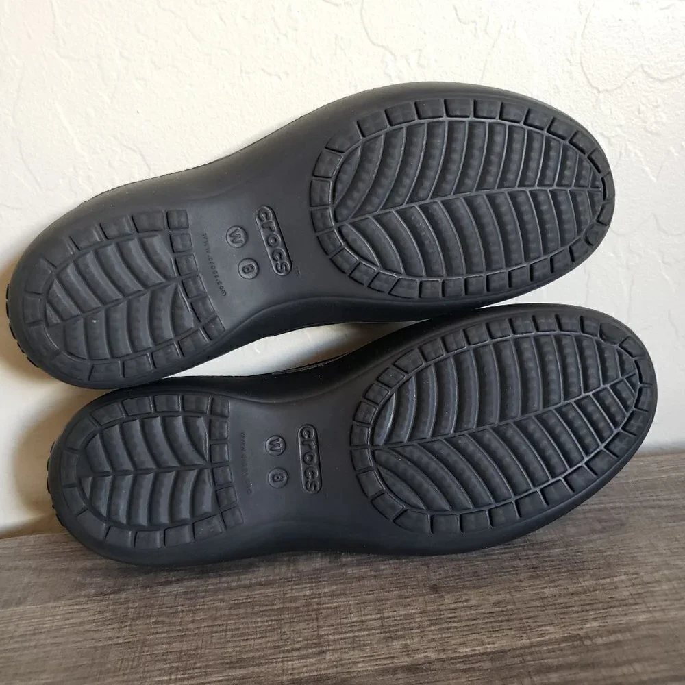 Crocs Kadee Slingback Slip-On Ballet Flats Shoes Cutouts Black Size Women's 8